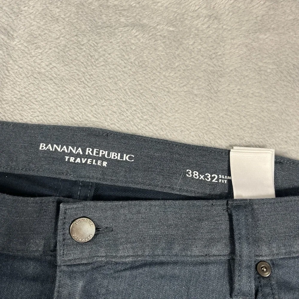 Banana Republic Traveler‎ Jean 38x32 Slim Fit Mens Denim Pants Blue Gray